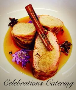 Bacon Wrapped Pork Tenderloin with Apple Jus- Catering Frederick MD